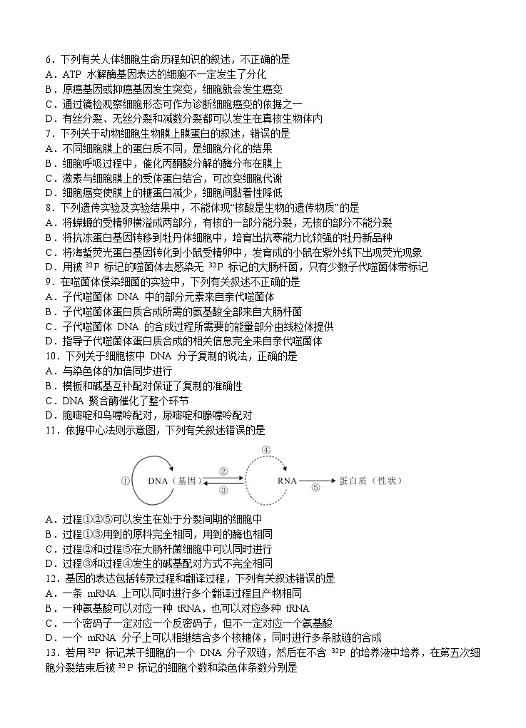 全国百强名校“领军考试 ”2021届高三上学期12月联考 生物(含答案)第2页