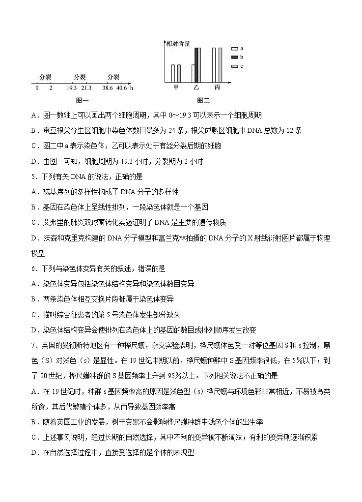 河北省“五个一名校联盟”2021届高三上学期第一次诊断考试 生物 (含答案)02