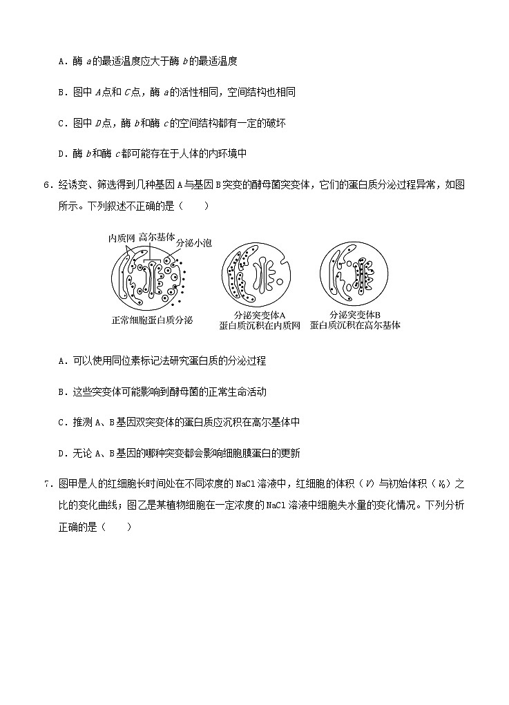 重庆市梁平区2021届高三上学期第一次调研考试 生物 (含答案)03