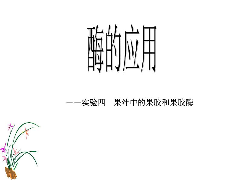 生物：第二部分《实验四 果汁中的果胶和果胶酶》课件3（浙科版选修1）01