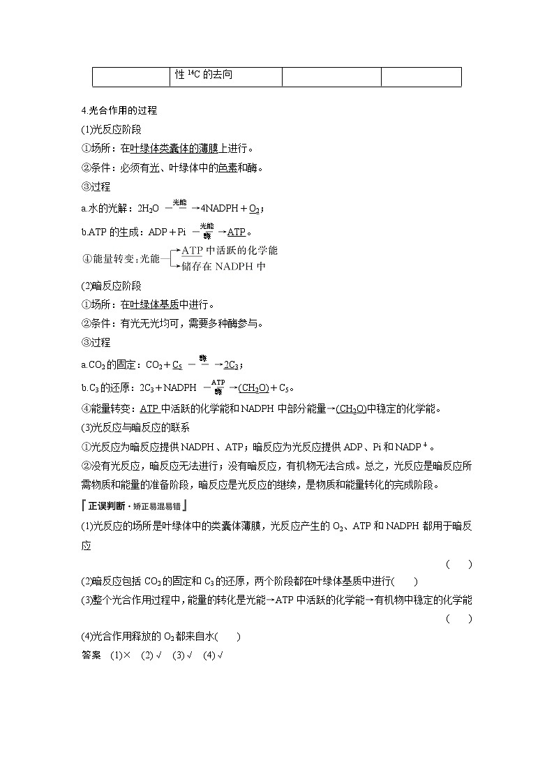 高中生物人教版（2019）必修第一册  第5章 第4节 第2课时　光合作用的原理和应用教案02