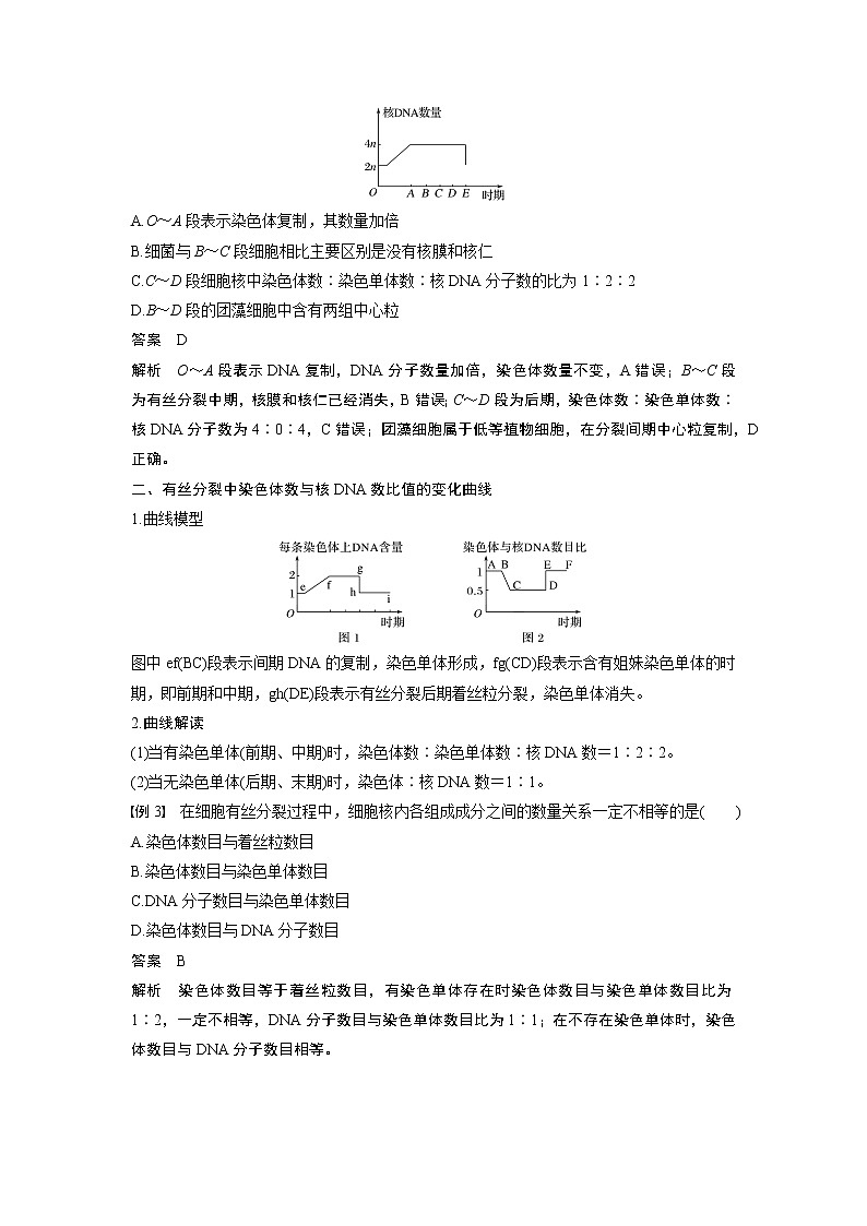 高中生物人教版（2019）必修第一册  第6章 微专题四  与有丝分裂有关的图像与曲线分析教案02