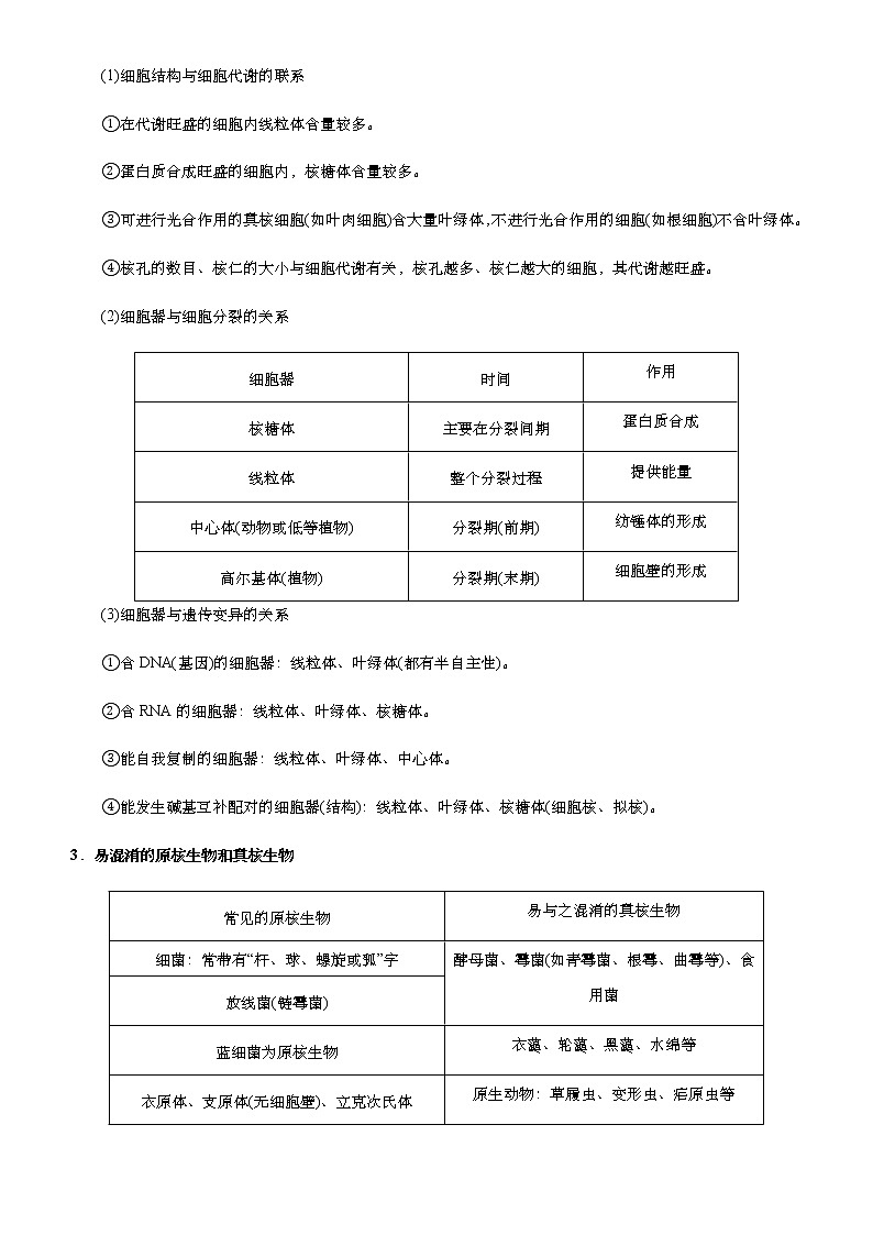 （新高考）2021届高考二轮复习专题二 细胞的基本结构、细胞的物质输入和输出 学生版02