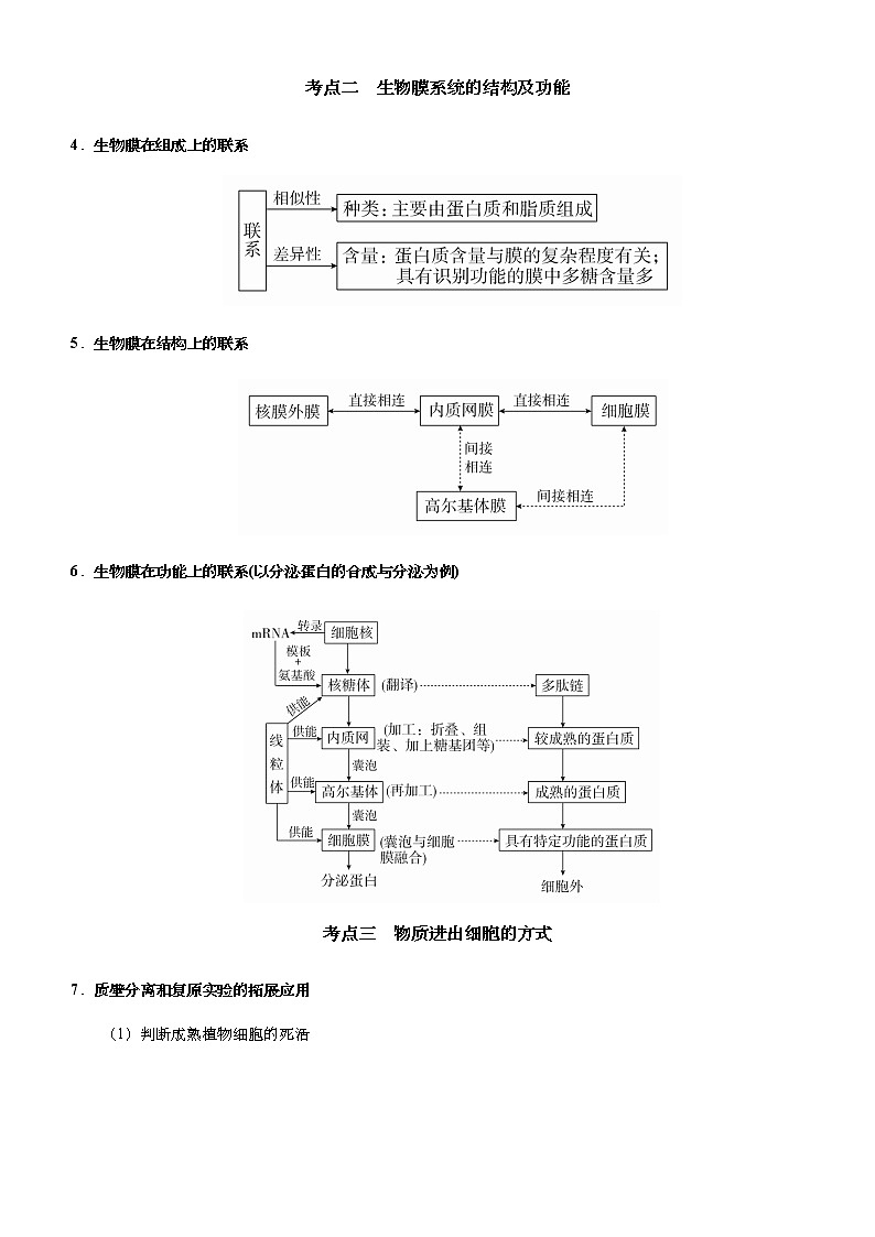 （新高考）2021届高考二轮复习专题二 细胞的基本结构、细胞的物质输入和输出 学生版03