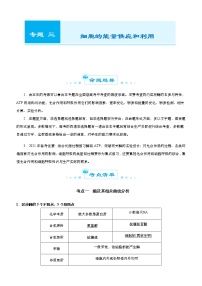 （新高考）2021届高考二轮复习专题三 细胞的能量供应和利用 教师版