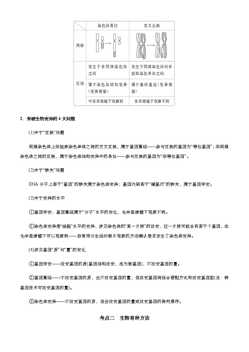 （新高考）2021届高考二轮复习专题七 生物的变异、育种和进化 教师版第2页
