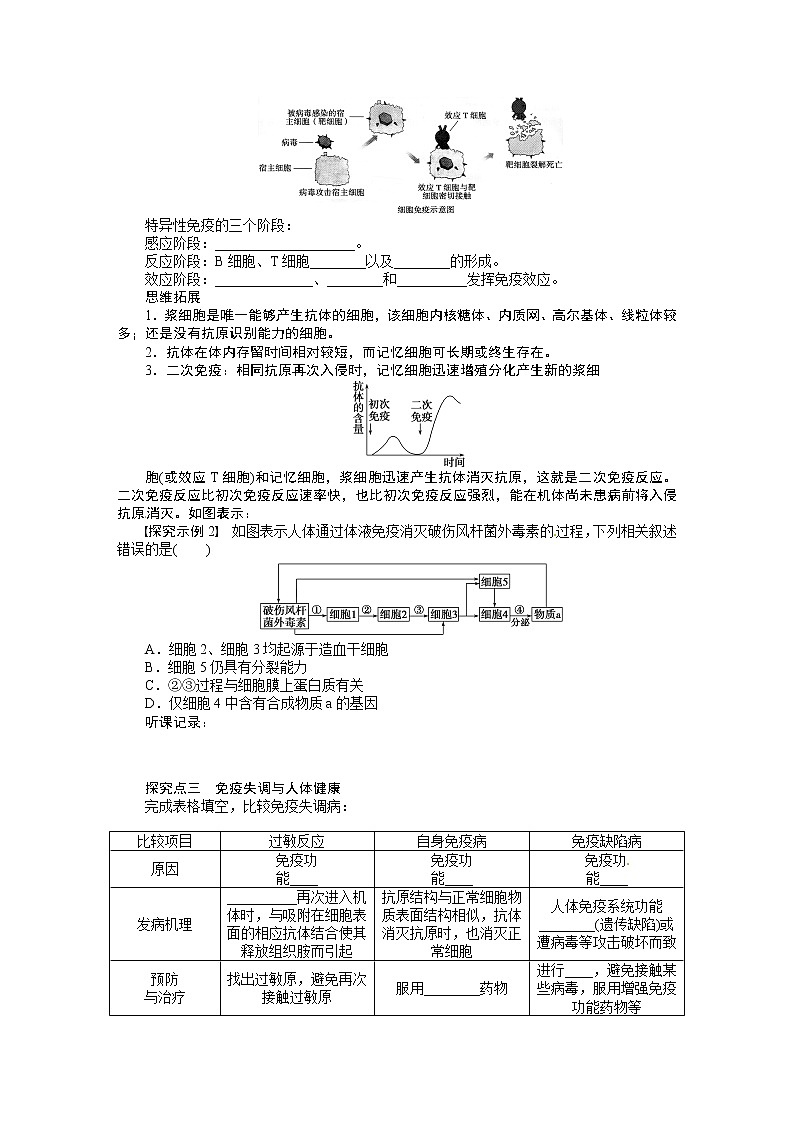 高考生物大一轮复习学案+作业第八单元学案36免疫调节03