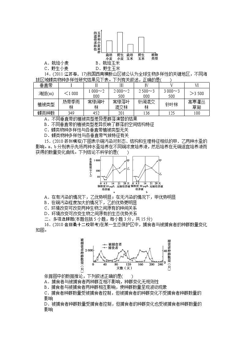 高考生物大一轮复习学案+作业第九单元　单元检测03