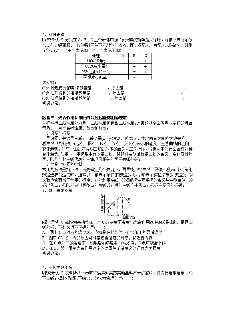 高考生物大一轮复习学案+作业第三单元 学案14 光合作用与细胞呼吸题型探究与集训03