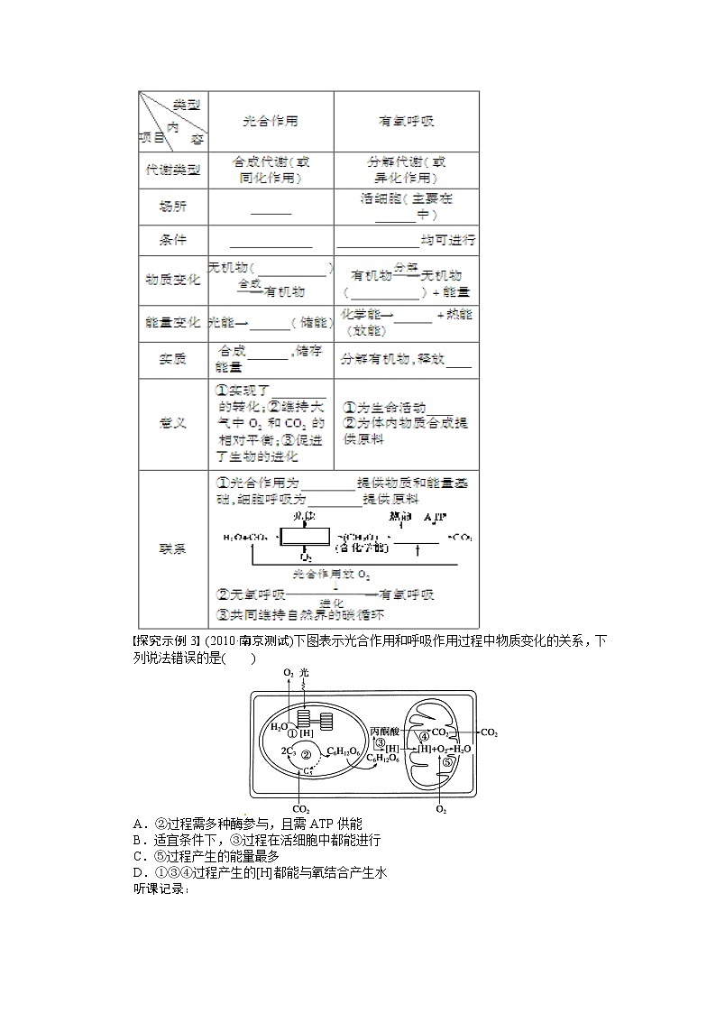 高考生物大一轮复习学案+作业第三单元 学案13细胞的能量供应和利用知识归纳与拓展第3页