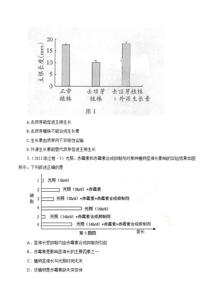 高考试题分项版解析生物 专题08 植物激素调节（原卷版）第2页