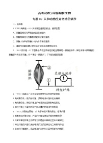 高考试题分项版解析生物 专题09 人和动物生命活动的调节（原卷版）