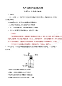 高考试题分项版解析生物 专题13 生物技术实践（解析版）