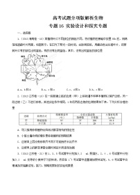 高考试题分项版解析生物 专题16 实验设计和探究专题（原卷版）