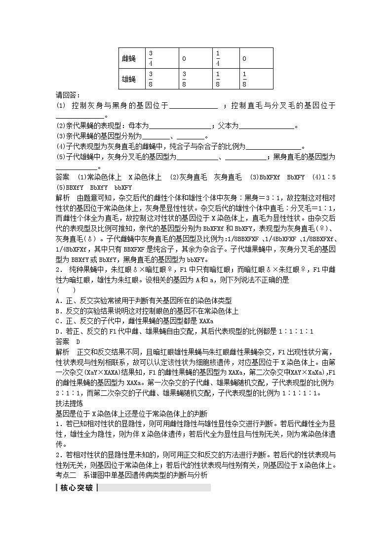 高三生物（人教版通用）一轮复习教案--- 第17讲 基因在染色体上和伴性遗传03