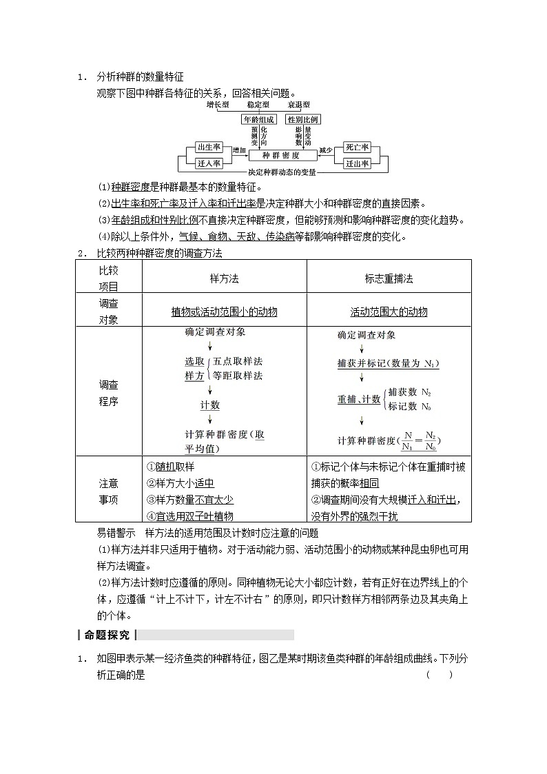 高三生物（人教版通用）一轮复习教案--- 第31讲  种群的特征和数量的变化03