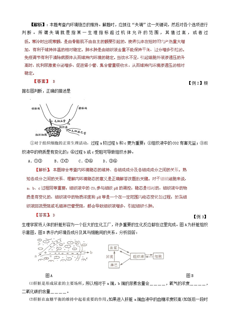 高考生物复习夺标学案：专题12 人体内环境与稳态02