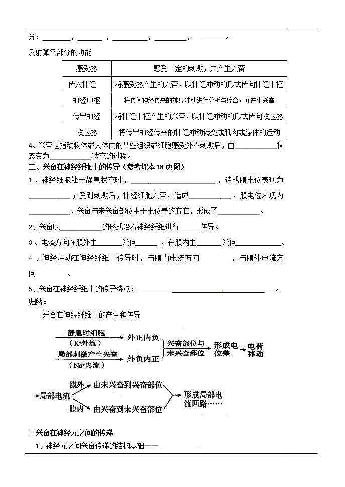 人教版高中生物必修3 2.1通过神经系统的调节 学案02