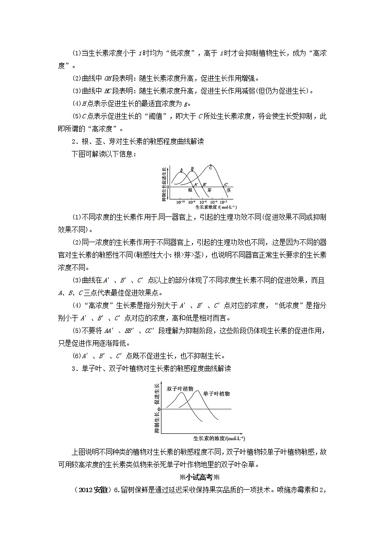 高中生物《3.2 生长素的生理作用现》同步练习（含解析） 新人教版必修303