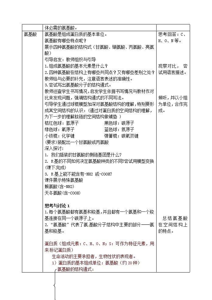 人教高中生物必修1教案： 2.2生命活动的主要承担者—蛋白质102
