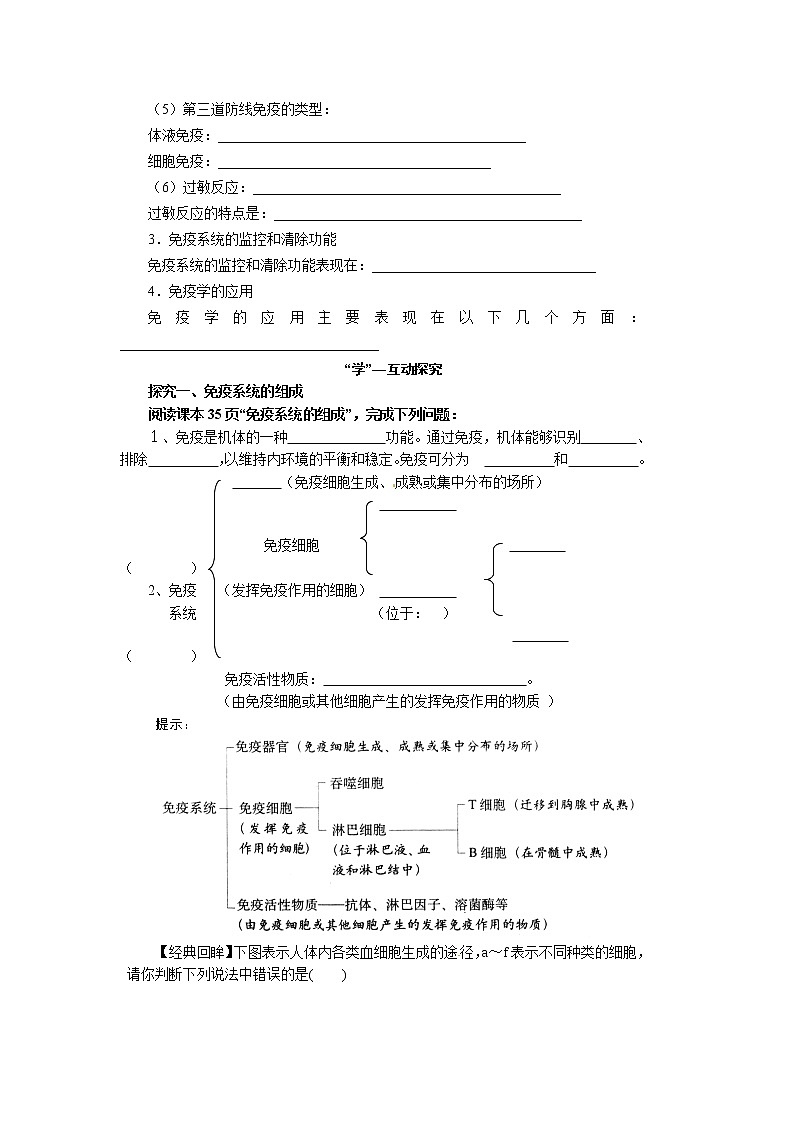 高中生物精品学案：2.4 免疫调节03