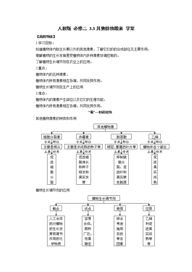 高中生物精品学案：3.3 其他植物激素01
