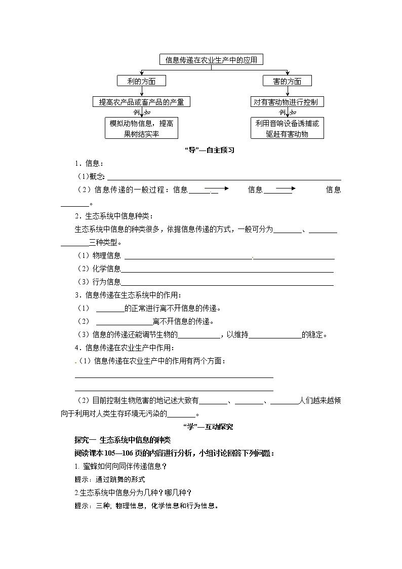 高中生物精品学案：5.4 生态系统的信息传递02
