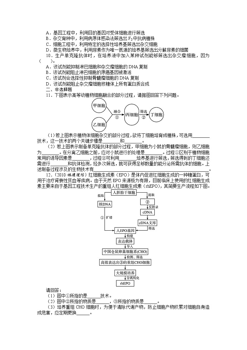 生物人教版选修3课后训练 2.2动物细胞工程（第2课时） Word版含解析02