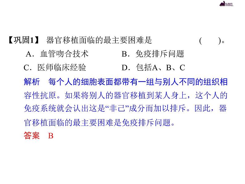 高效课堂同步课件：1-3人体的器官移植（选修2）08