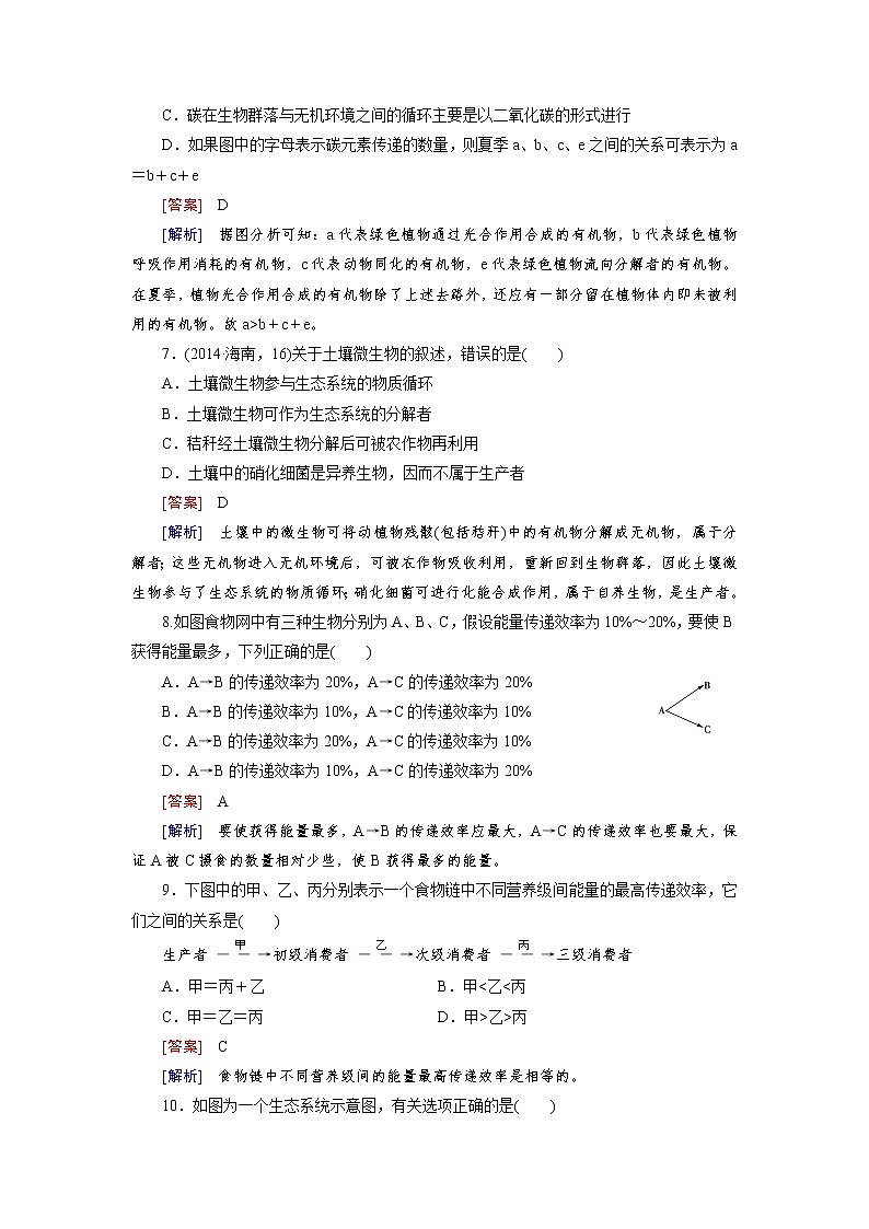 高中生物（人教版 必修3）练习：综合检测5第3页