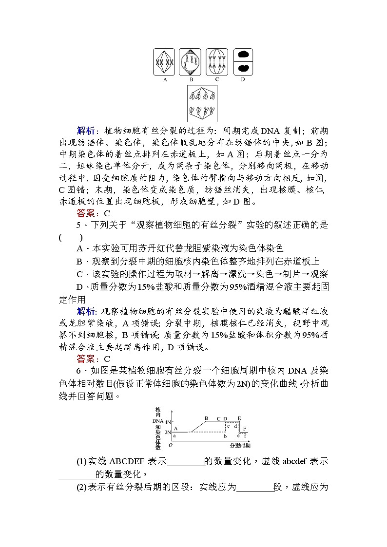 高中生物必修1（新课标）分层落实训练：6.1细胞的增殖.2+Word版含解析02