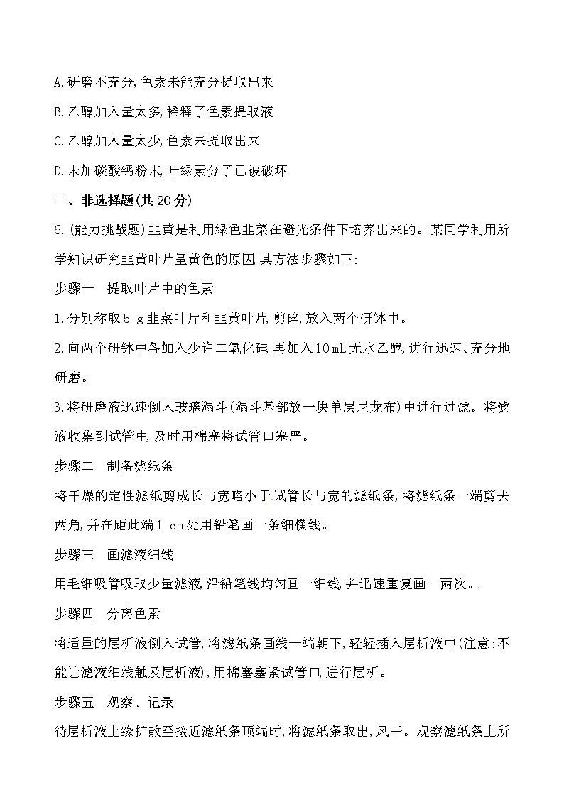 新人教版高中生物必修一课时提升卷(十六)  第5章  第4节 一03