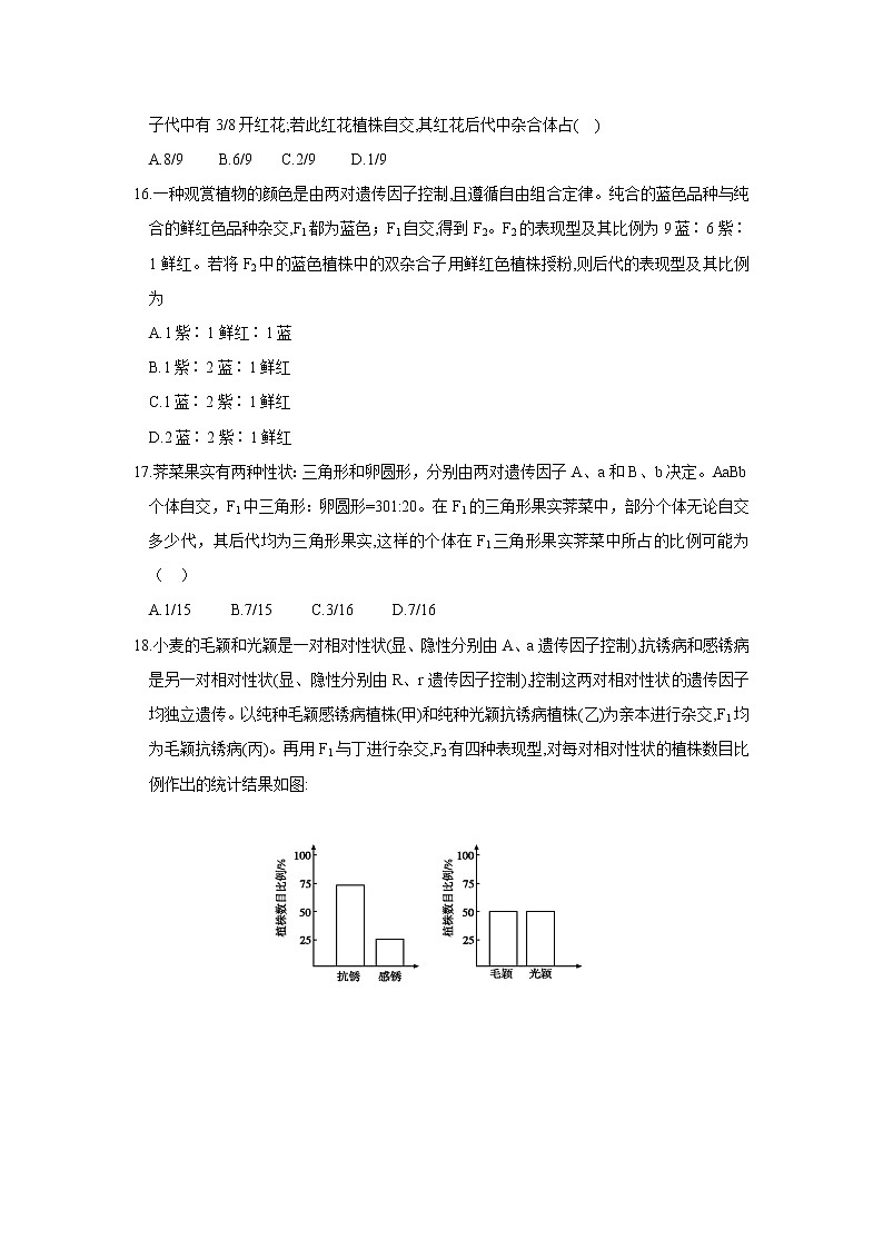 高一生物必修二课时训练：1.2孟德尔的豌豆杂交实验（二）+Word版含答案第3页