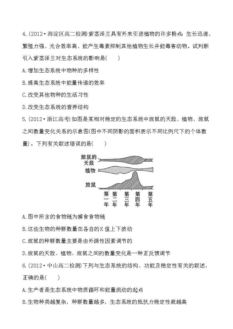 新人教版高中生物必修三单元质量评估(四) 试卷02