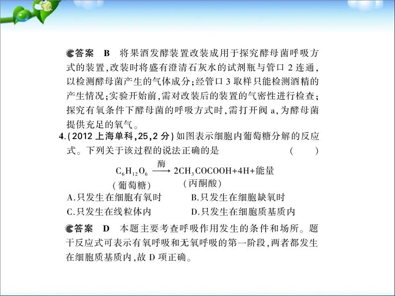 高考生物一轮复习课件：专题5_细胞呼吸第6页