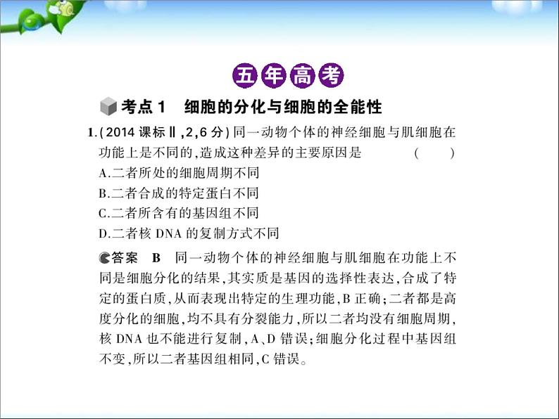 高考生物一轮复习课件：专题8_细胞的分化、衰老、凋亡和癌变02