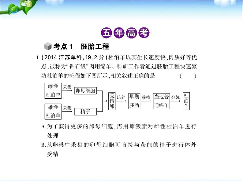 高考生物一轮复习课件：专题31_胚胎工程与生态工程第2页