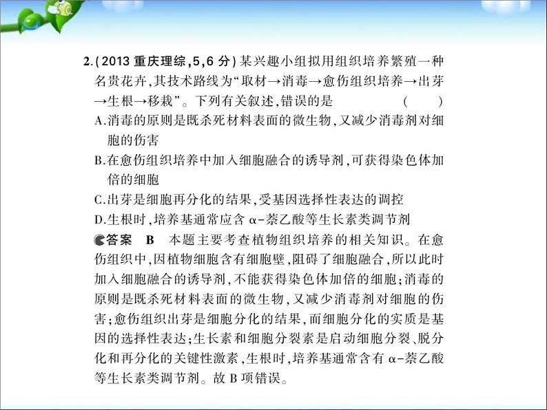 高考生物一轮复习课件：专题30_克隆技术第3页