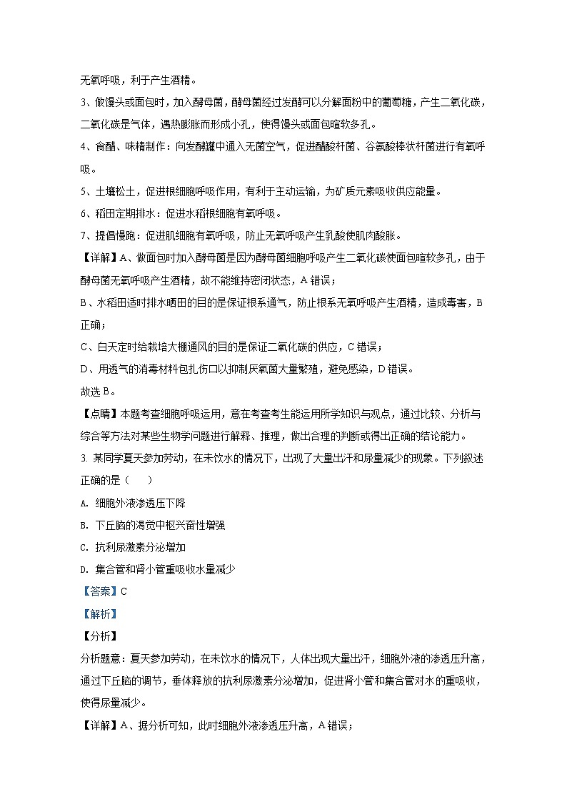 2021年八省联考广东省生物试卷及答案解析（原卷+解析卷）02