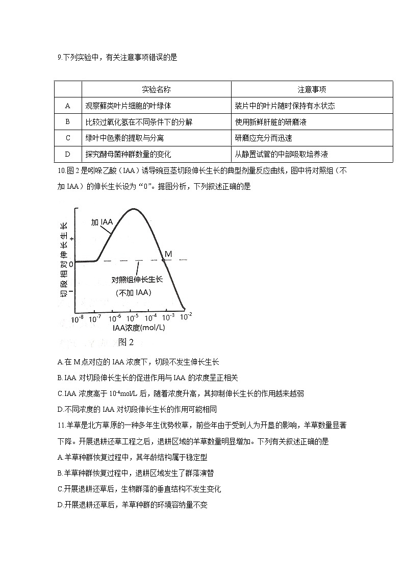 2021年八省联考辽宁省生物试卷及答案解析（原卷+解析卷）03
