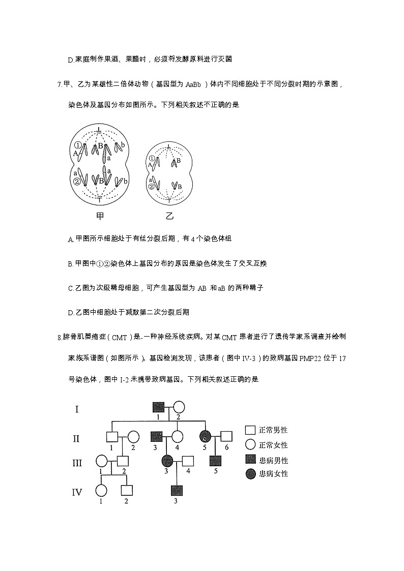 北京市海淀区2021届高三生物4月一模考试试题（Word版附答案）03