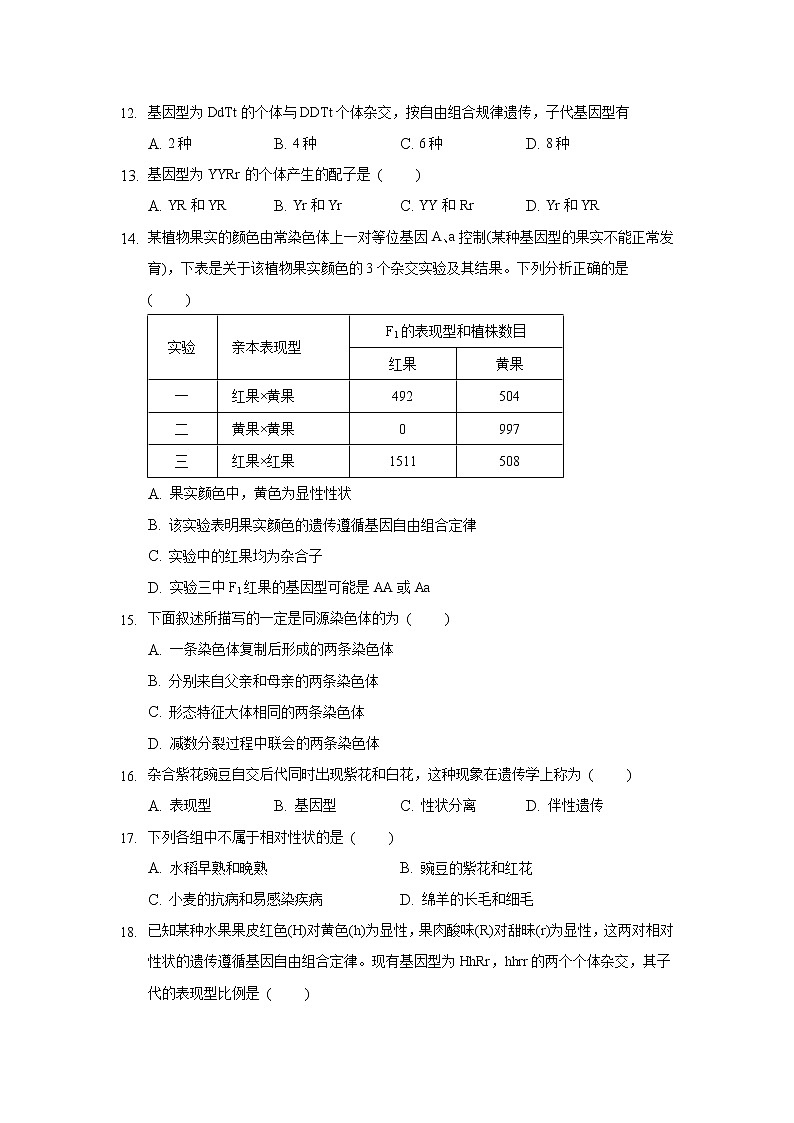 江苏省盱眙县都梁中学2020-2021学年高一下学期第一次学情检测生物试卷03