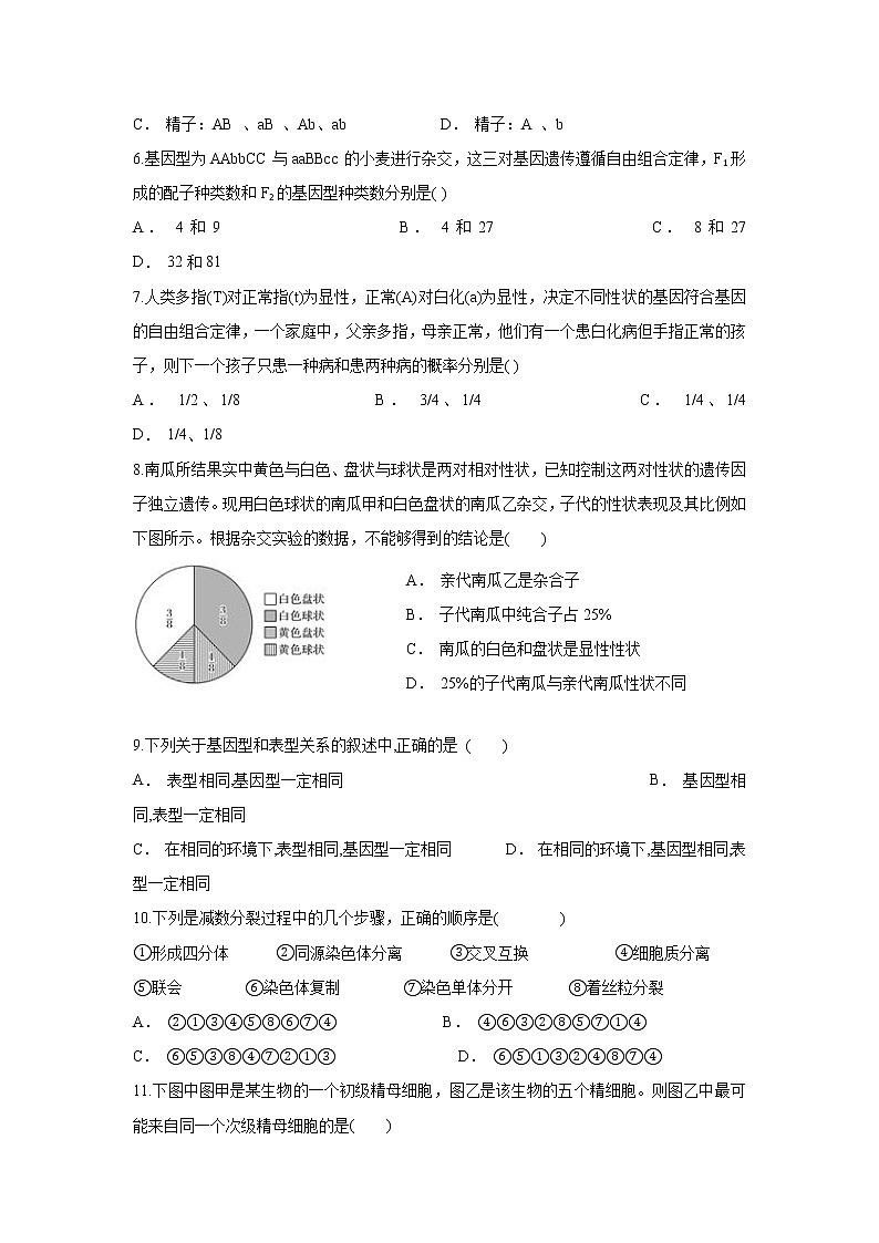江苏省苏州市陆慕高级中学2020-2021学年高一下学期3月月考生物试卷02