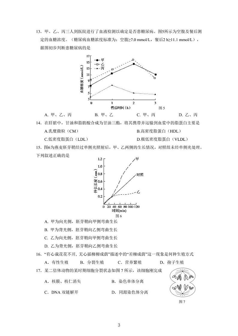 2020-2021学年上海市嘉定区高中生物等级考一模卷含答案03