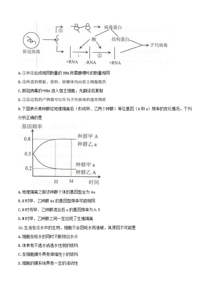 广东省深圳市2021届高三下学期4月第二次调研考试生物（含答案）03