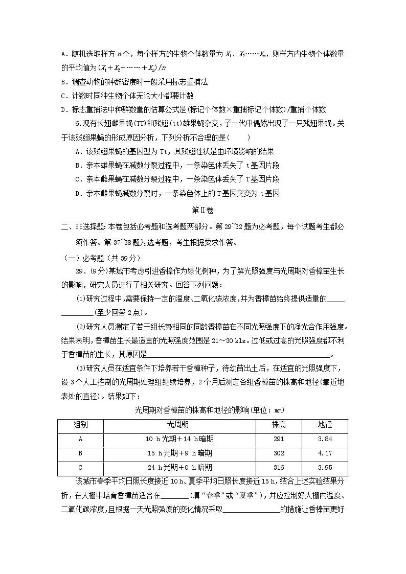 2021全国卷Ⅲ高考压轴卷：生物+答案解析02