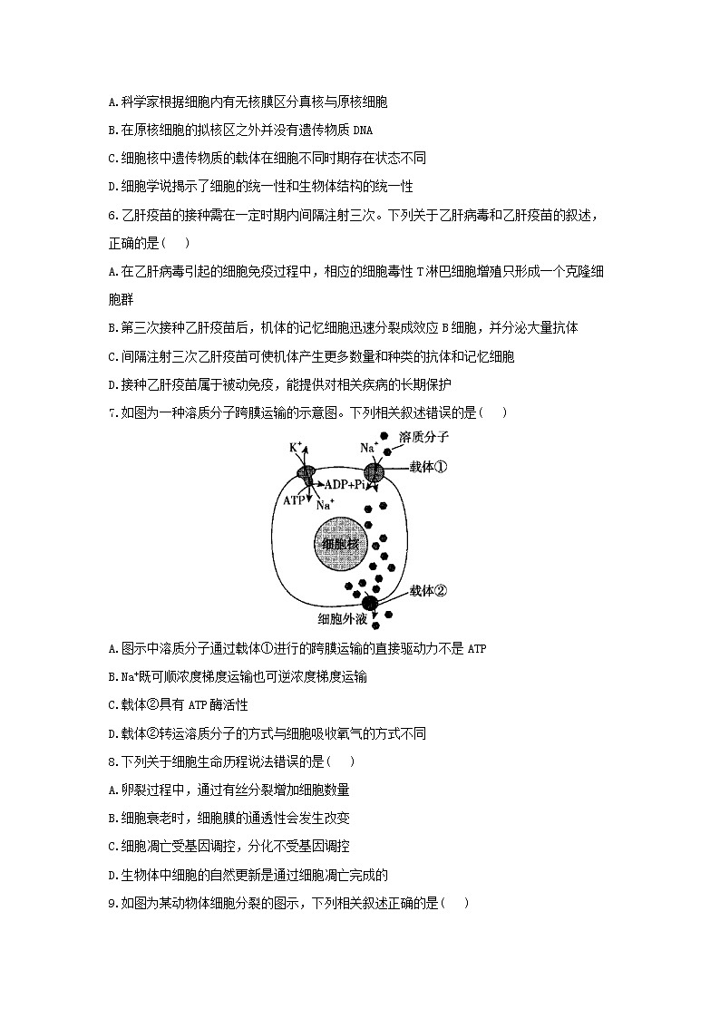 2021浙江省高考压轴卷：生物+答案解析02