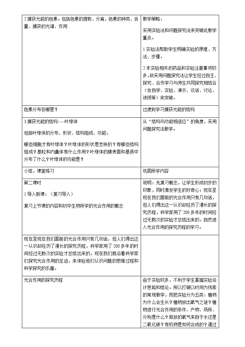 人教版高中生物必修一 5.4能量之源----光与光合作用 说课稿03