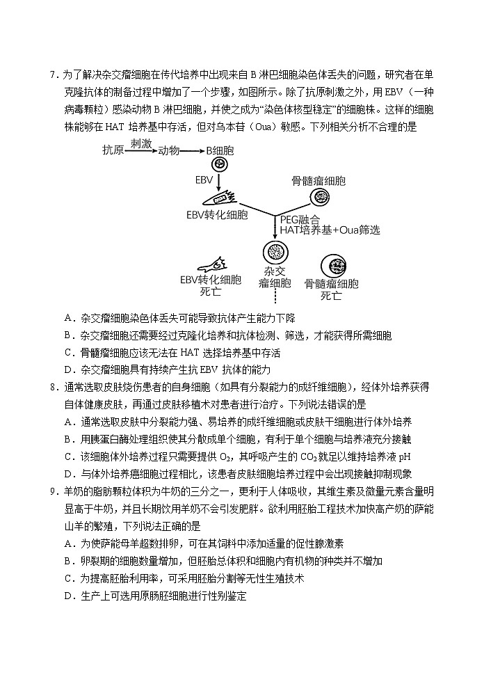 山东省泰安肥城市2020-2021学年高二下学期期中考试生物试题+答案03