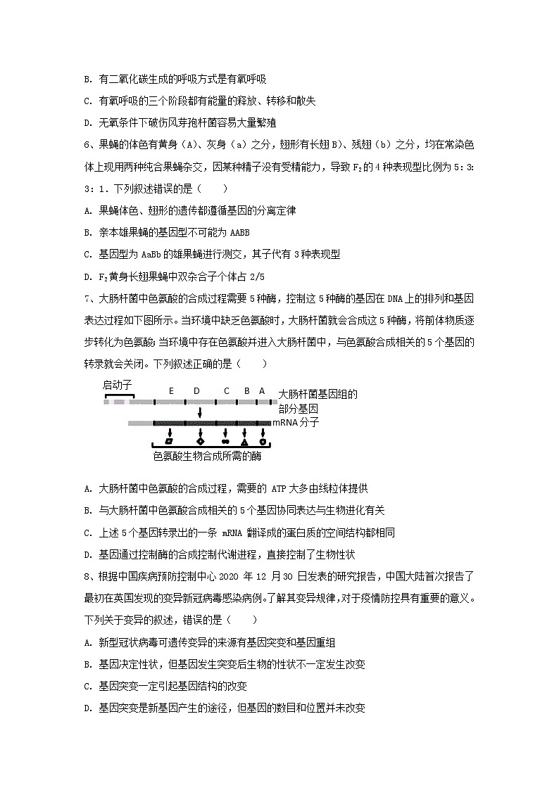 2021届辽宁省高考压轴卷之生物Word版含答案解析02